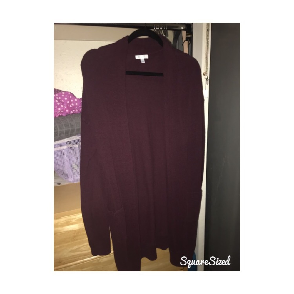 Purple cardigan
